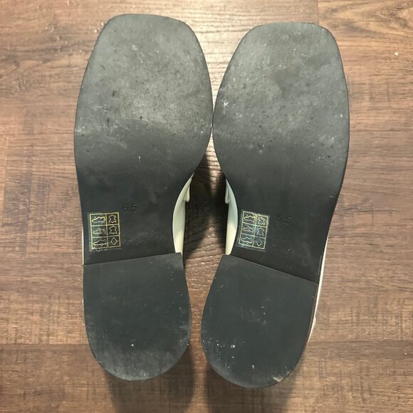 JEFFREY CAMPBELL SQUARE TOE LOAFER SORBONNE IVORY CHUNKY PLATFORM womens sz 6.5 - Picture 5 of 6